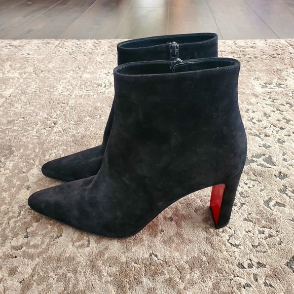 Christian Louboutin Suprabooty 85 black suede ankle boots 40.5 - Picture 9 of 14